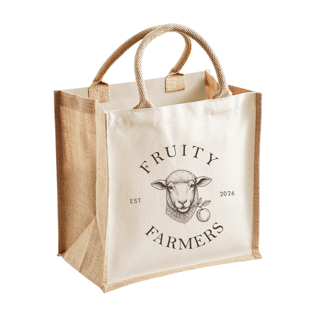 Fruity Farmers Midi Jute Bag
