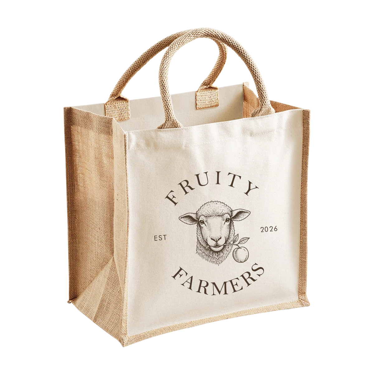 Fruity Farmers Midi Jute Bag