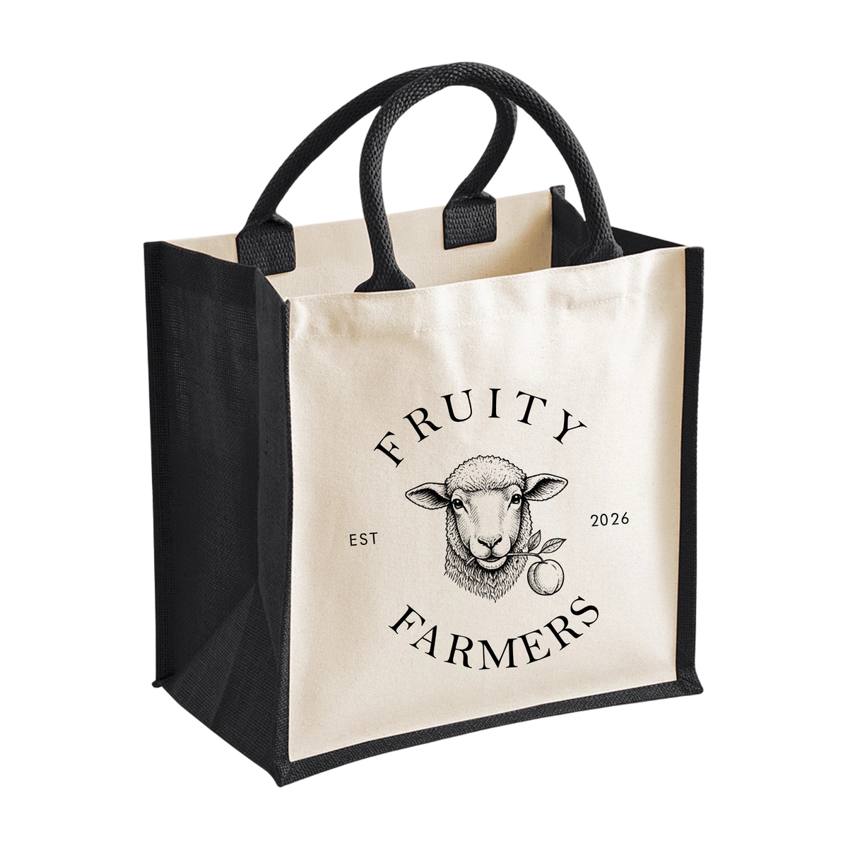 Fruity Farmers Midi Jute Bag
