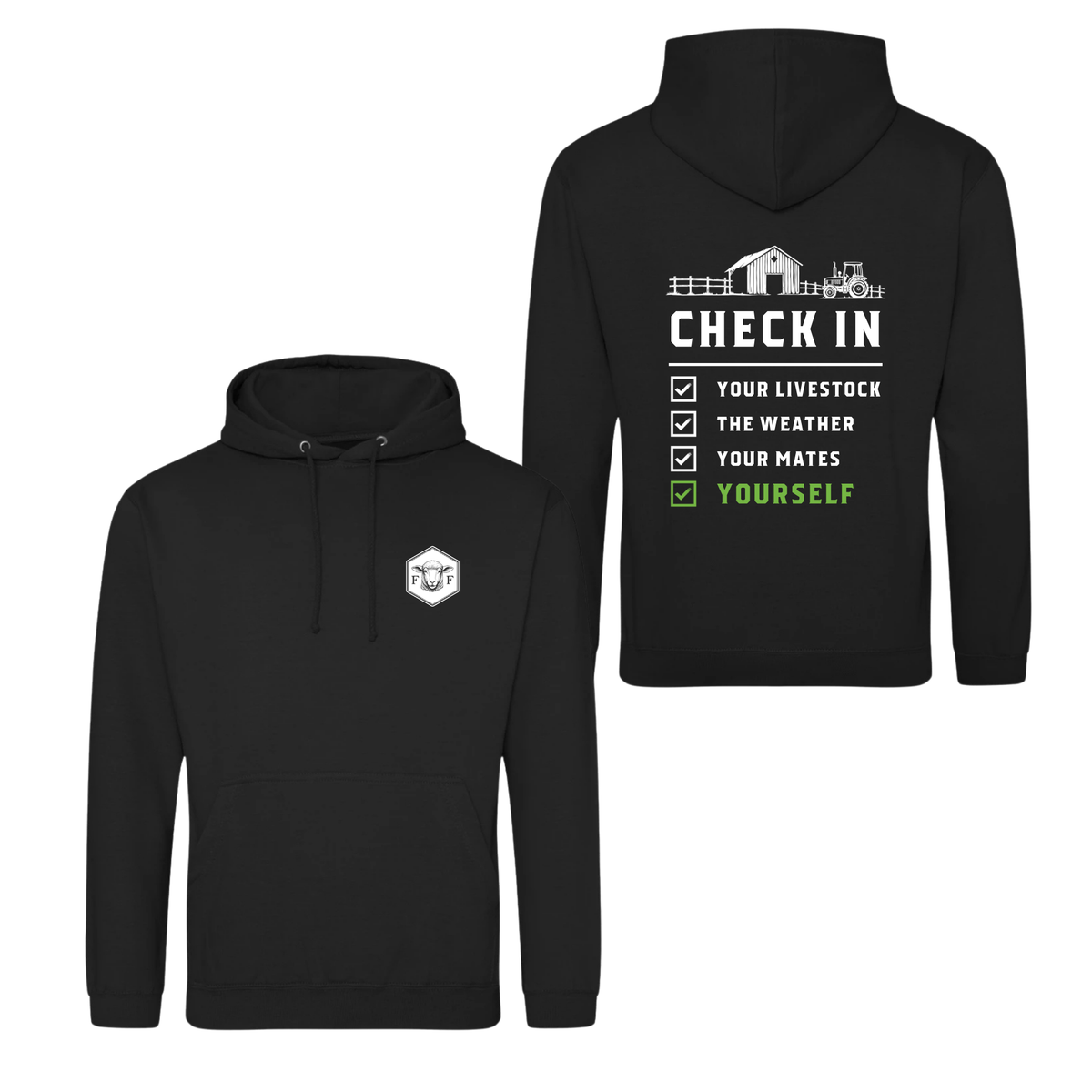 Mental Health Check in Heavyweight Hoodie