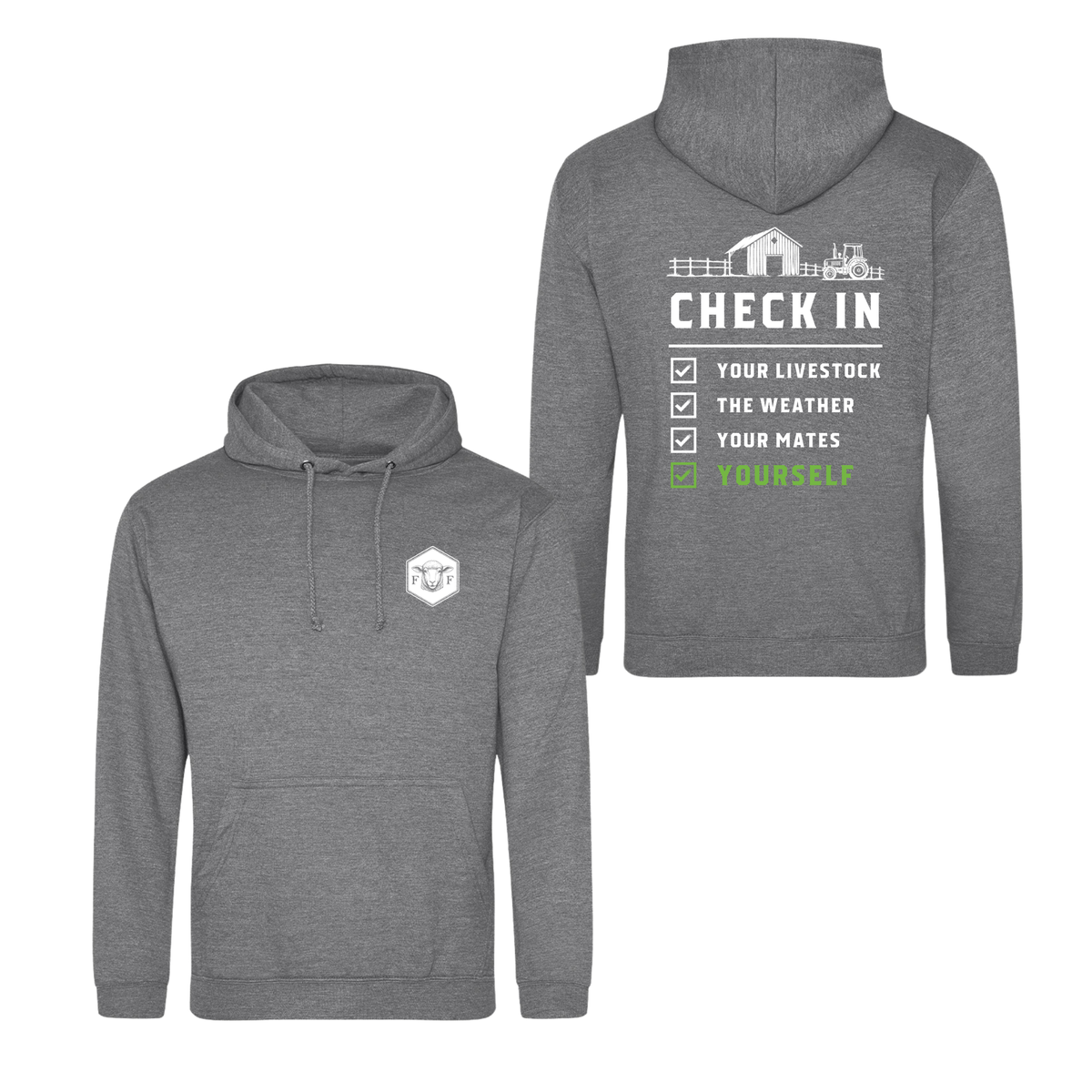 Mental Health Check in Heavyweight Hoodie