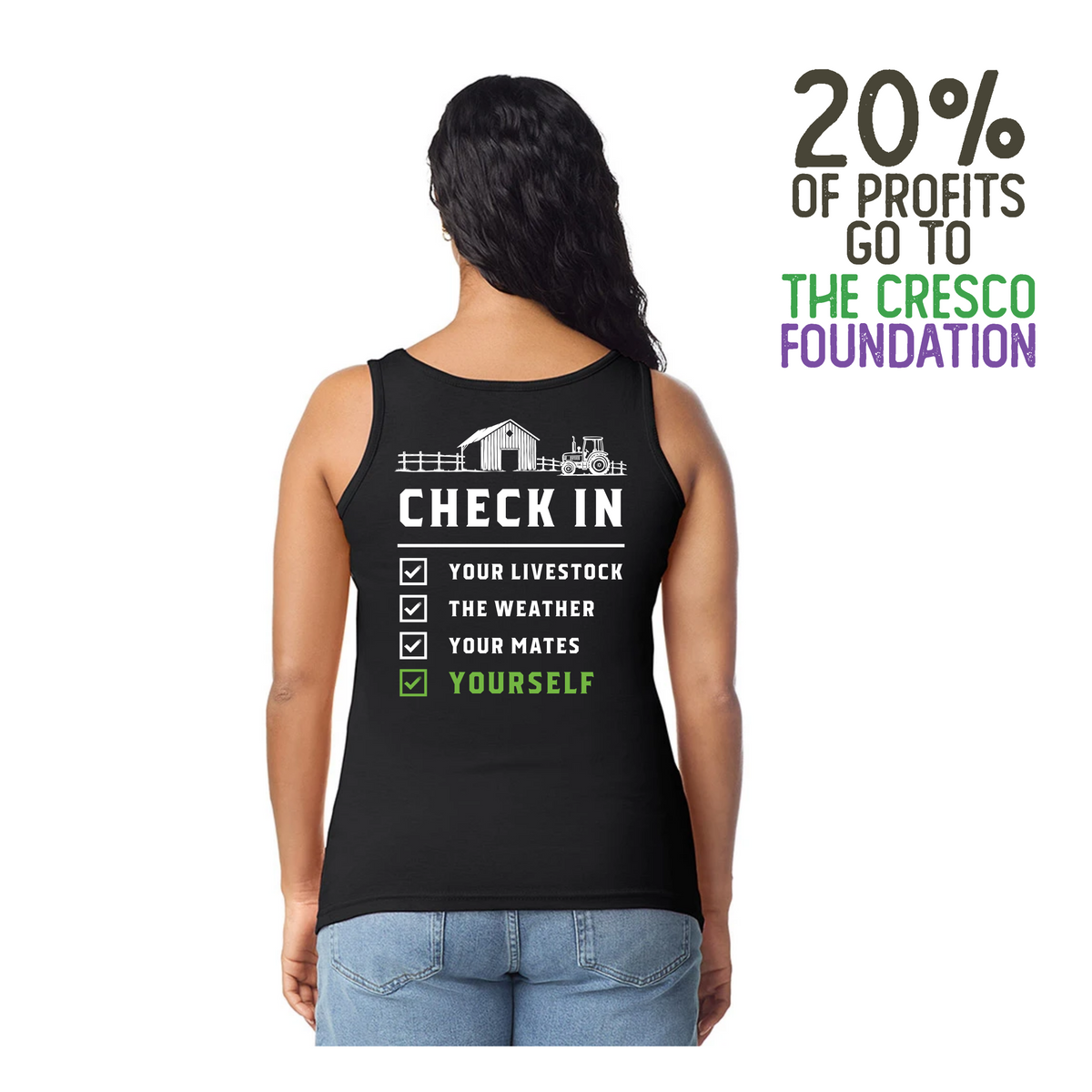 Mental Health Check in Woman's Vest