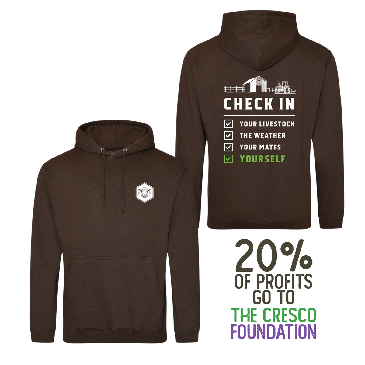 Mental Health Check in Heavyweight Hoodie